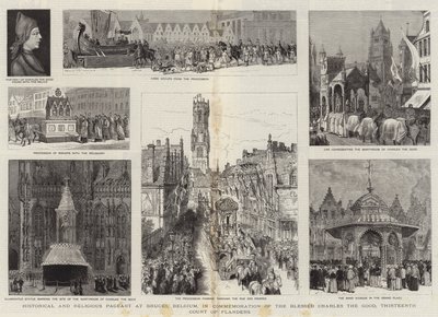 Historische en Religieuze Optocht in Brugge, België, ter Herdenking van de Zalige Karel de Goede, Dertiende Graaf van Vlaanderen door Henry William Brewer