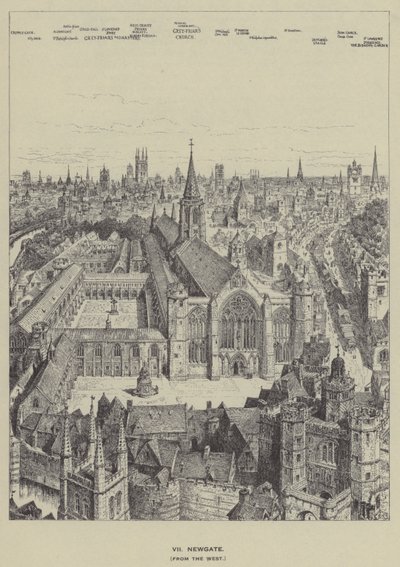 Newgate, vanuit het Westen door Henry William Brewer