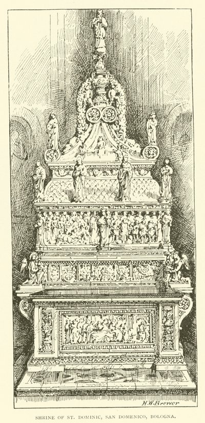 Heiligdom van St. Dominic, San Domenico, Bologna door Henry William Brewer