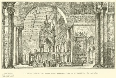 St Paulus buiten de Muren, Rome, gerestaureerd, tijd van St Ignatius door Henry William Brewer