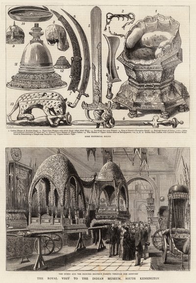 Het Koninklijk Bezoek aan het Indian Museum, South Kensington door Henry William Brewer