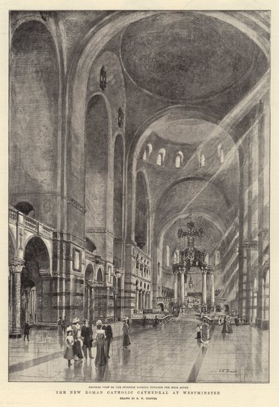 De nieuwe rooms-katholieke kathedraal in Westminster door Henry William Brewer