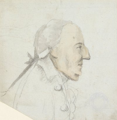 Een man met een grote neus: profiel naar rechts, hoofd en schouders door Henry William Bunbury