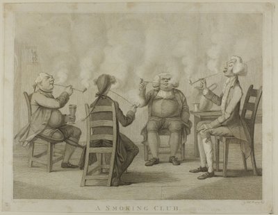 Een Rookclub door Henry William Bunbury