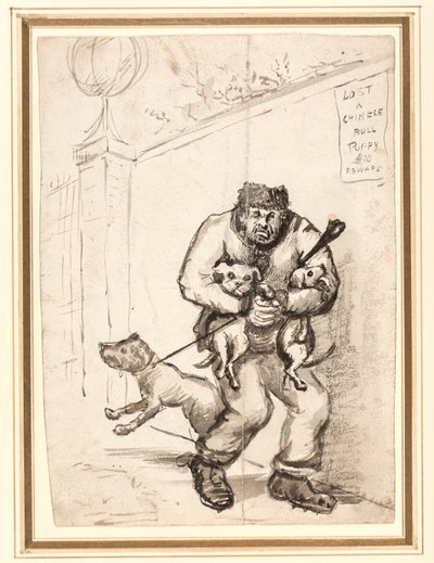 Verloren een Chinese Bull Puppy £ 10 Beloning door Henry William Bunbury