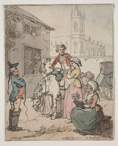 Scène Buiten een Herberg door Henry William Bunbury