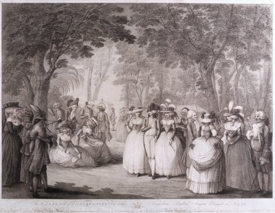 De Tuinen van Carlton House met Napolitaanse Balladzangers, gegraveerd door William Dickinson, 1784 door Henry William Bunbury