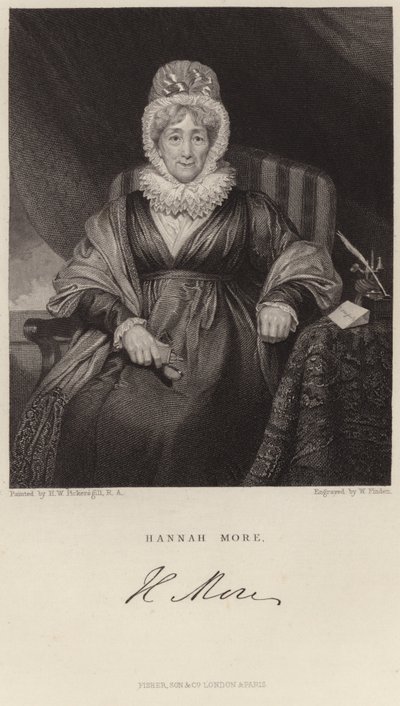 Portret van Hannah More door Henry William Pickersgill