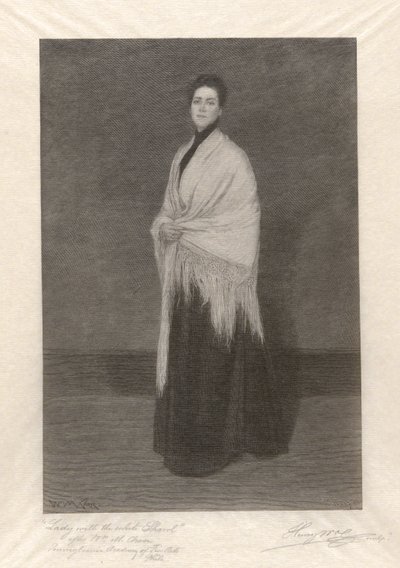 Dame met de Witte Sjaal door Henry Wolf