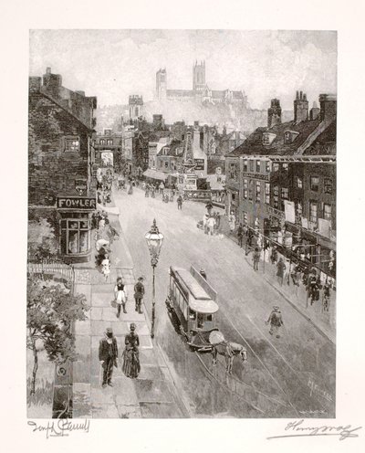De kathedraal vanaf High Street door Henry Wolf