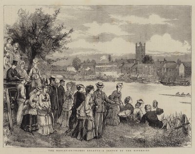 De Henley-on-Thames Regatta, een schets aan de rivier door Henry Woods