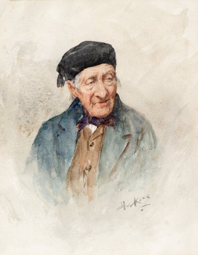 Portret van een oude man door Henry Wright Kerr