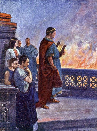 Nero kijkt naar de brand van Rome door Henryk Sienkiewicz