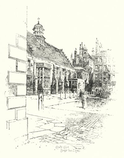 Coney Court, Grays Inn, in 1780 door Herbert (after) Railton