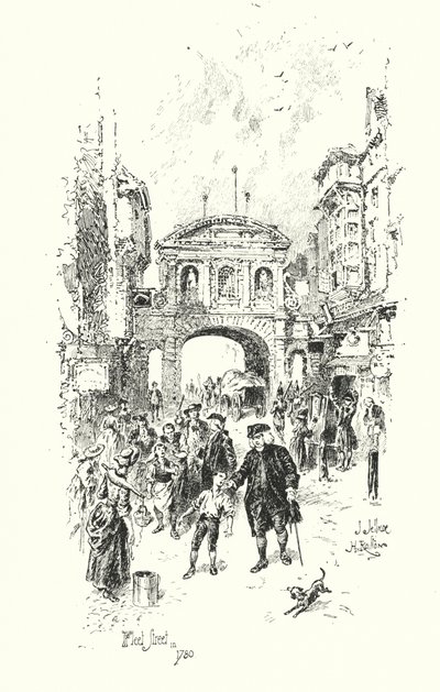 Dr. Johnson, Fleet Street, Londen, in 1780 door Herbert (after) Railton