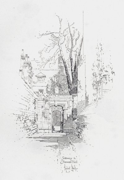 Poort naar Frewen Hall, Oxford door Herbert (after) Railton