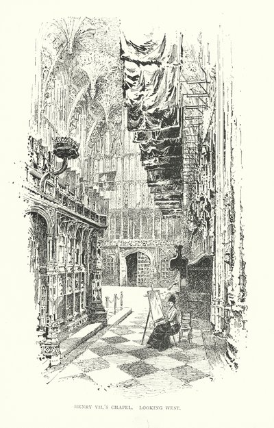 Kapel van Hendrik VII, kijkend naar het westen door Herbert (after) Railton