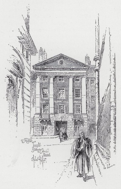 Middle Temple Gateway vanaf de Strand door Herbert (after) Railton