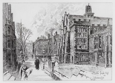 Middle Temple Hall en Fountain Court door Herbert (after) Railton