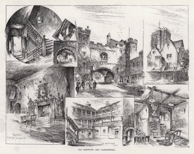 Oud Islington en Clerkenwell door Herbert (after) Railton