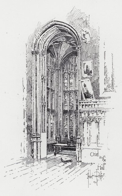 Oriel in de Hal door Herbert (after) Railton