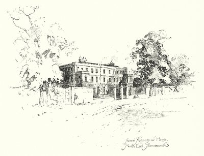 Huis van Samuel Richardson, North End, Hammersmith door Herbert (after) Railton