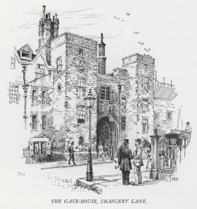 Het Poorthuis, Chancery Lane door Herbert (after) Railton