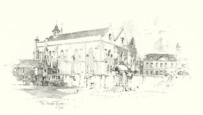 The Temple Church, Londen, in 1761 door Herbert (after) Railton