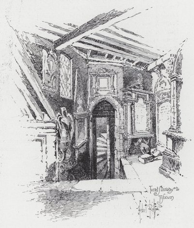 Toren Trap naar Triforium (gravure) door Herbert (after) Railton