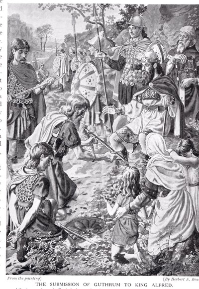 De Onderwerping van Guthrum aan Koning Alfred, illustratie uit 