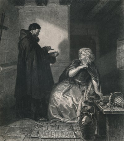 Julia in de cel van broeder Lawrence, Romeo en Julia, ca. 1870 door Herbert Bourne