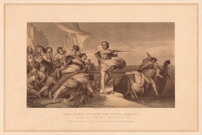 Koning Alfred die de Angelsaksen aanspoort, 1878 door Herbert Bourne