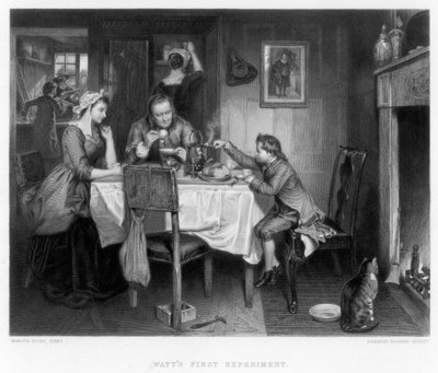 Eerste experiment van Watts, 18e eeuw, ca. 1870 door Herbert Bourne