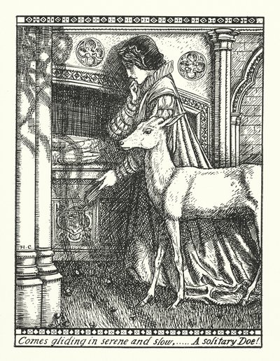 De witte hinde van Rylston (gravure) door Herbert Cole