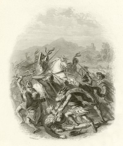 Slag bij Flodden door Herbert Gustave Schmalz