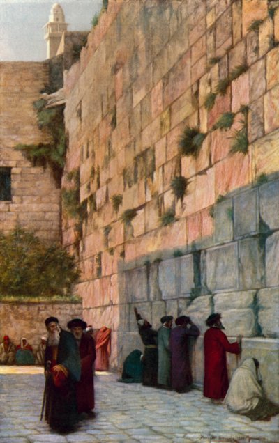 De Klaagmuur, Jeruzalem door Herbert Gustave after Schmalz