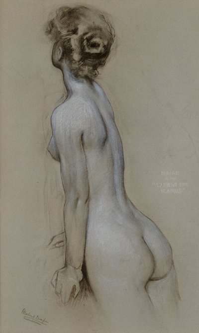 Een Naiade in De klaagzang om Icarus door Herbert James Draper