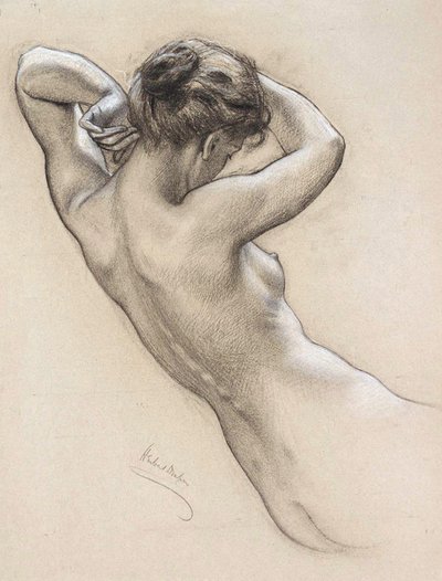 Studie voor een waternimf door Herbert James Draper