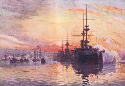 De laatste reis van Koningin Victoria 1 februari 1901, illustratie uit Cassells Geschiedenis van Engeland, 1900s door Herbert Kerr Rooke