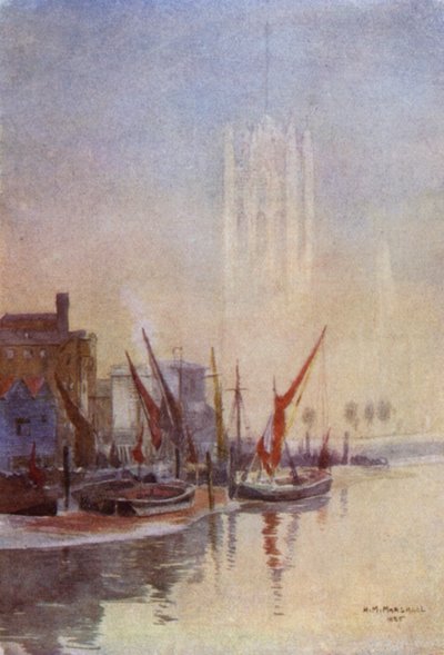 Herfstochtend, Millbank door Herbert Menzies (after) Marshall