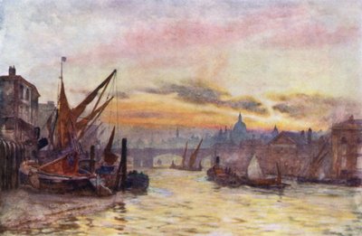 Laag water bij Southwark door Herbert Menzies (after) Marshall