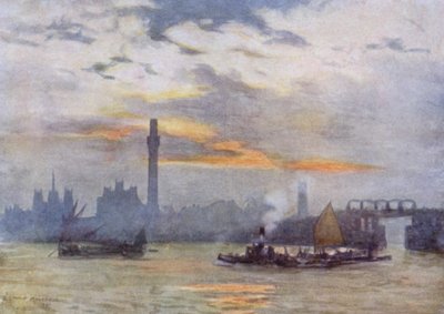 Zonsopgang bij Lambeth door Herbert Menzies (after) Marshall