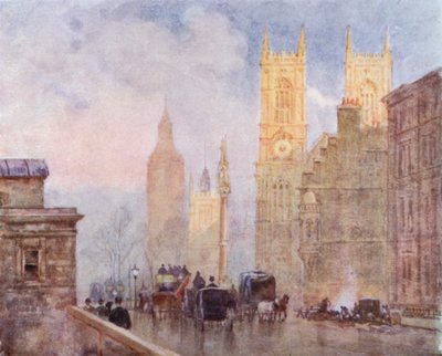 Het einde van Victoria Street, Westminster door Herbert Menzies (after) Marshall