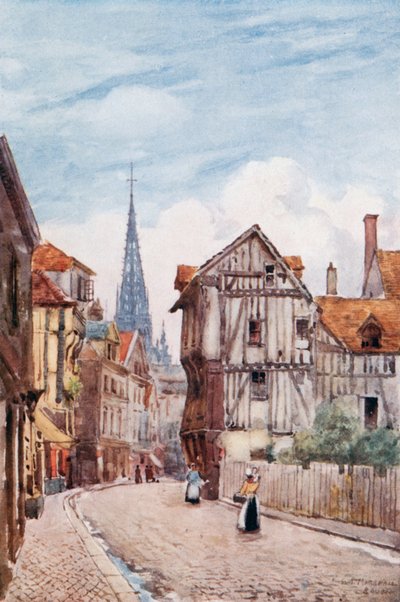 Rue St. Romain, Rouen door Herbert Menzies Marshall