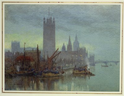 Schemering vanaf Lambeth Bridge door Herbert Menzies Marshall