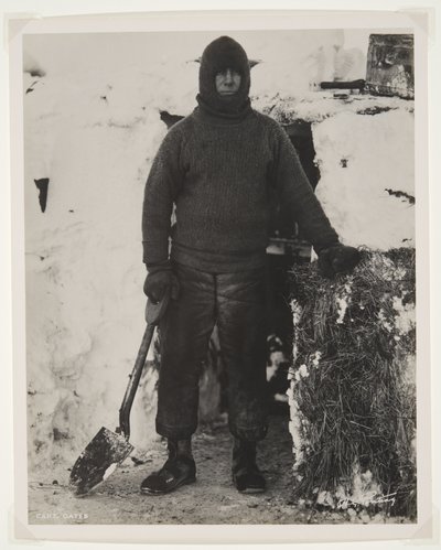Kapitein Oates tijdens de Terra Nova-expeditie (1910-13) naar de Zuidpool door Herbert Ponting
