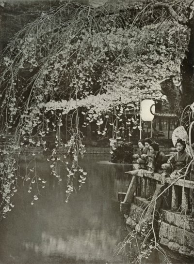 Kersenbloesemtijd in Japan, 1910 door Herbert Ponting