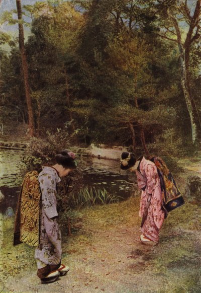 Groeten in de Oude Tuin bij Kinkakuji door Herbert Ponting