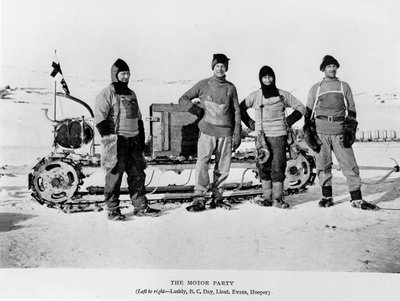 Motorploeg - Lashly, Day, Evans en Hooper, 1911 door Herbert Ponting