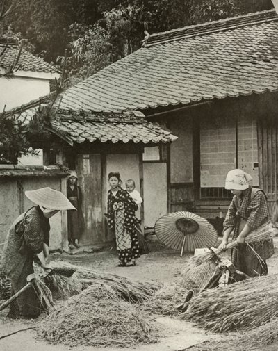 Boerinnen die Gerst Oogsten, 1910 door Herbert Ponting